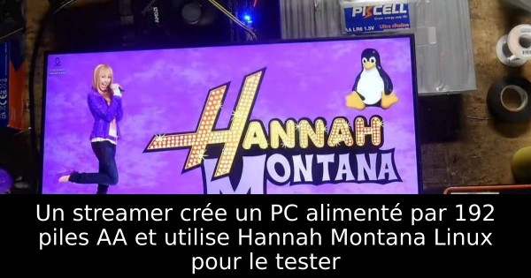 Un streamer crée un PC alimenté par 192 piles AA et utilise Hannah Montana Linux pour le tester