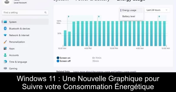 Windows 11 : Une Nouvelle Graphique pour Suivre votre Consommation Énergétique