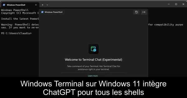 Windows Terminal sur Windows 11 intègre ChatGPT pour tous les shells