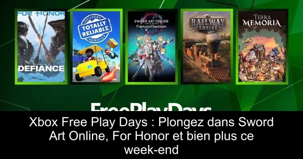 Xbox Free Play Days : Plongez dans Sword Art Online, For Honor et bien plus ce week-end