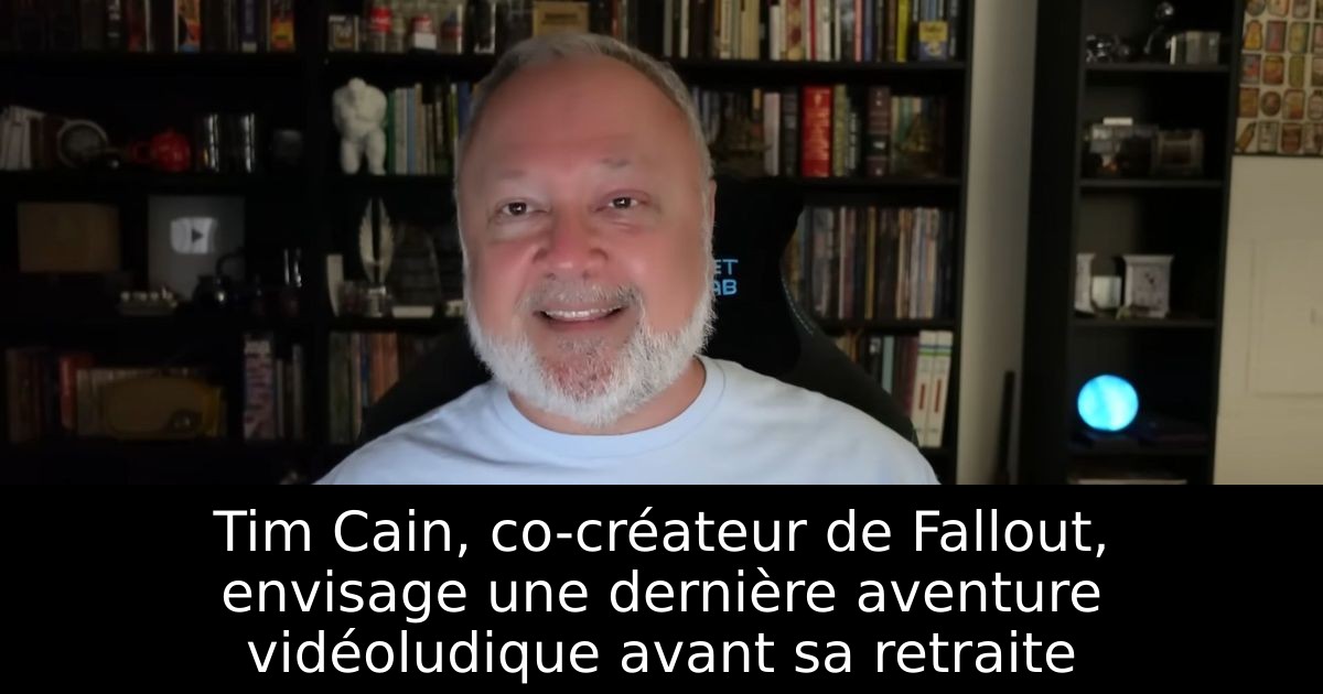 Tim Cain, co-créateur de Fallout, envisage une dernière aventure vidéoludique avant sa retraite