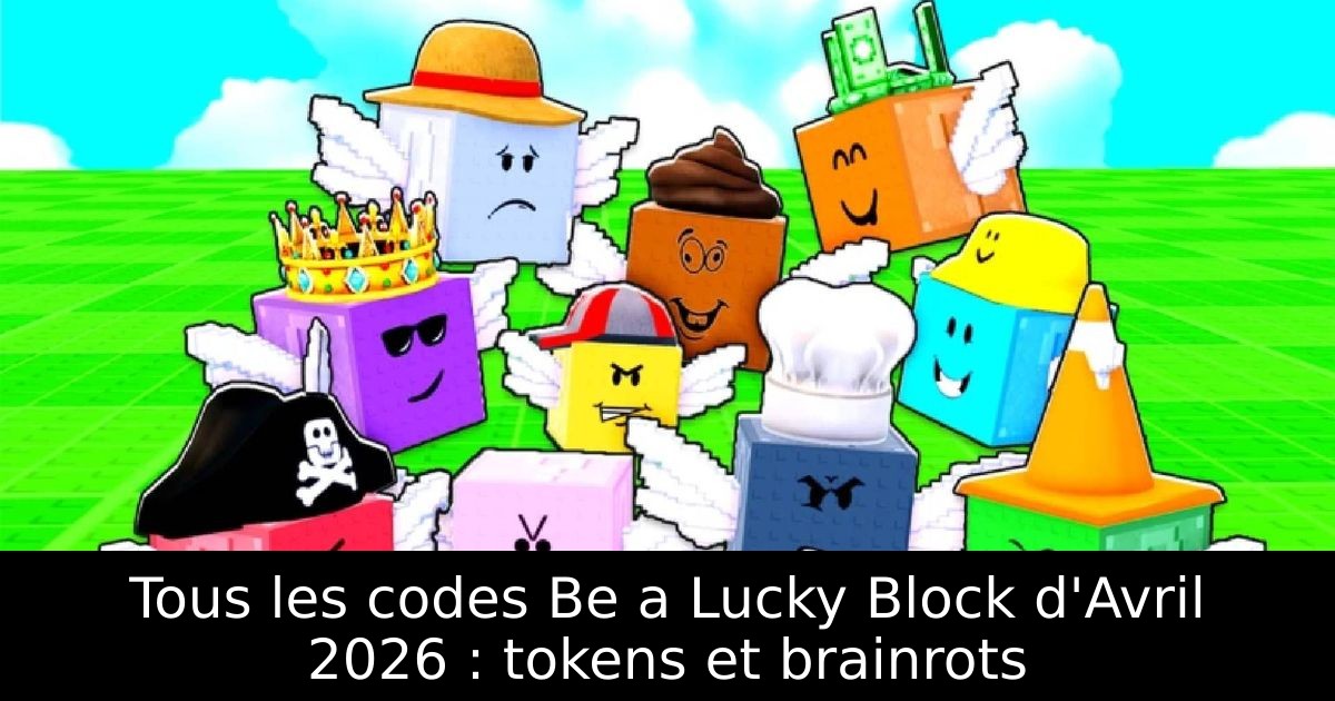 Tous les codes Be a Lucky Block d'Avril 2026 : tokens et brainrots