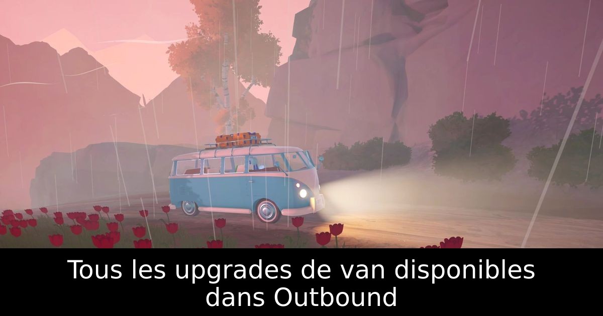 Tous les upgrades de van disponibles dans Outbound