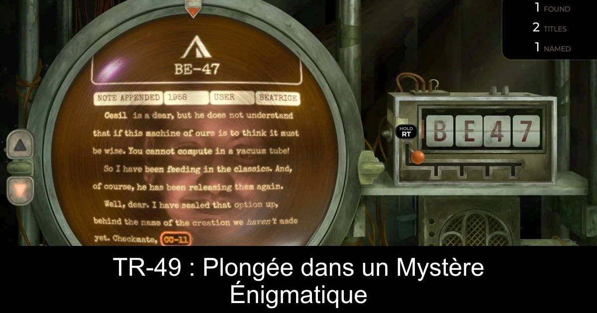 TR-49 : Plongée dans un Mystère Énigmatique