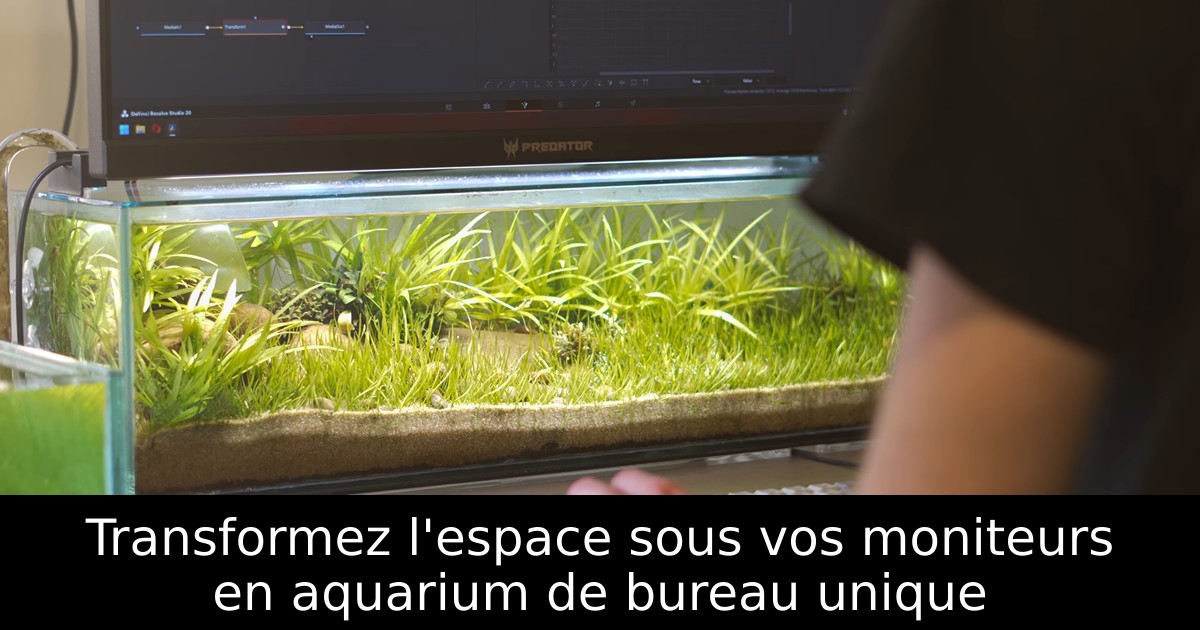 Transformez l'espace sous vos moniteurs en aquarium de bureau unique