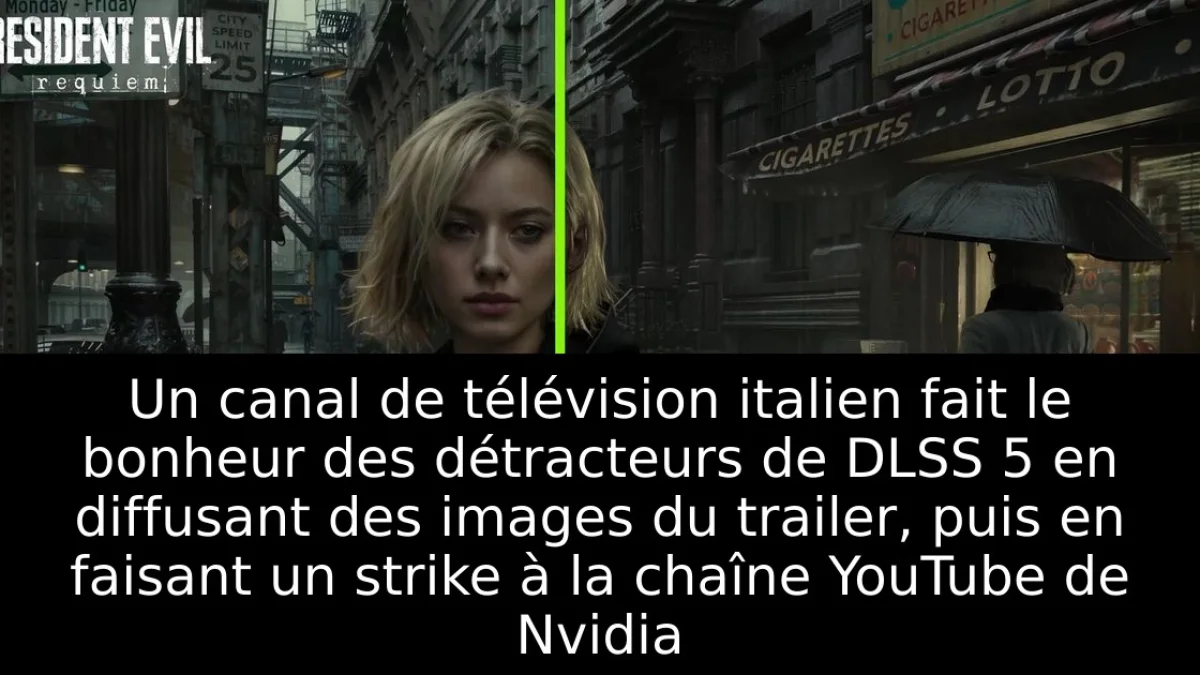 Un canal de télévision italien fait le bonheur des détracteurs de DLSS 5 en diffusant des images du trailer, puis en faisant un strike à la chaîne YouTube de Nvidia