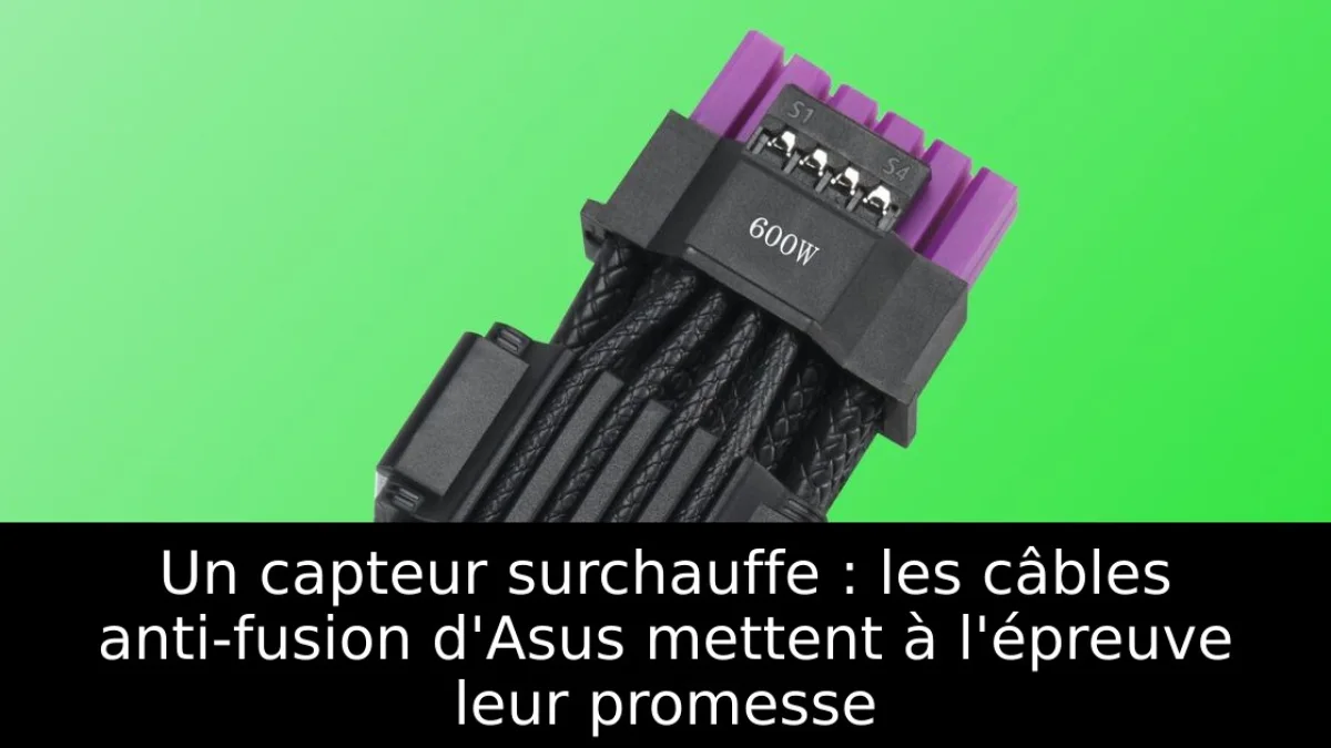 Un capteur surchauffe : les câbles anti-fusion d'Asus mettent à l'épreuve leur promesse