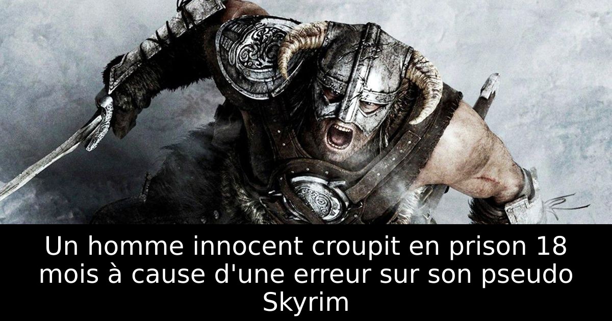 Un homme innocent croupit en prison 18 mois à cause d'une erreur sur son pseudo Skyrim