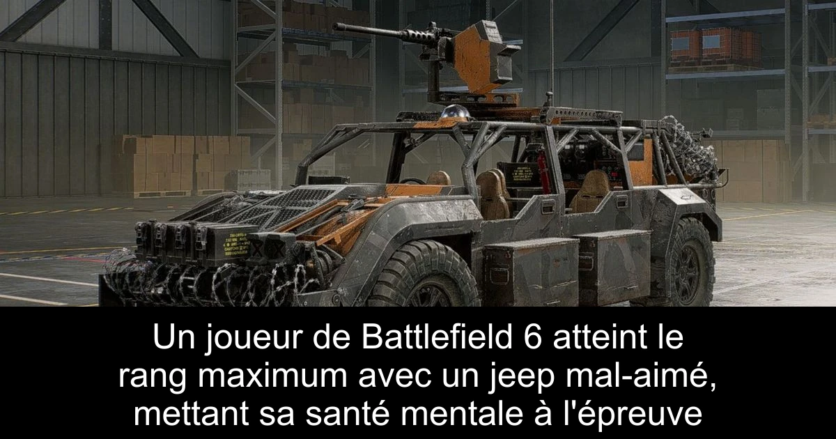 Un joueur de Battlefield 6 atteint le rang maximum avec un jeep mal-aimé, mettant sa santé mentale à l'épreuve