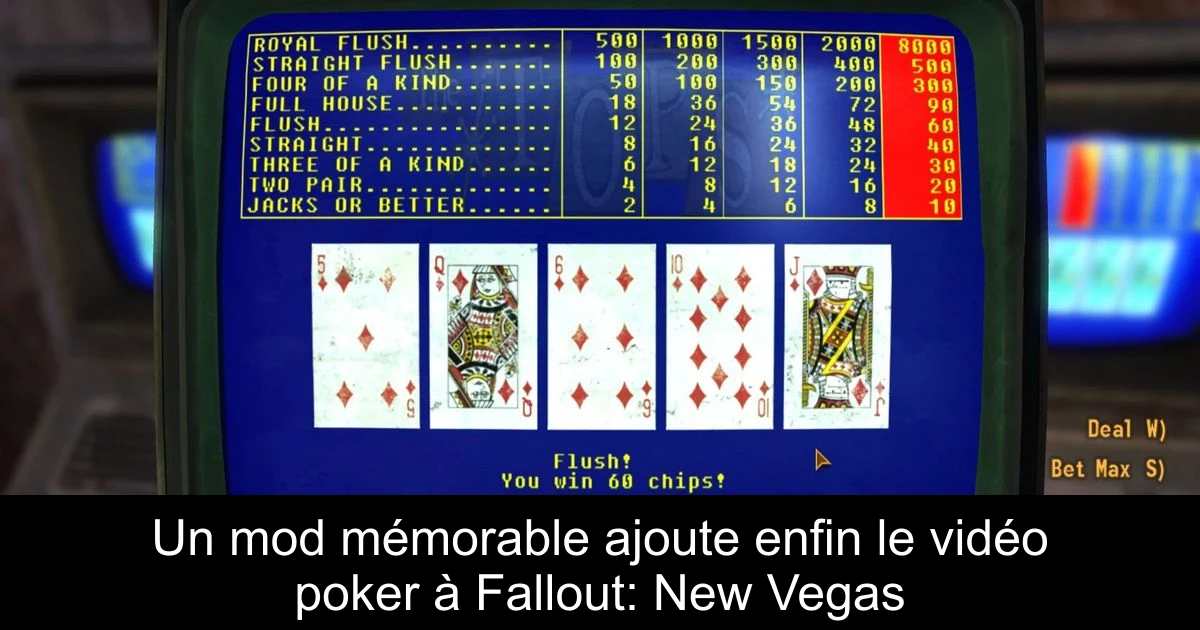 Un mod mémorable ajoute enfin le vidéo poker à Fallout: New Vegas