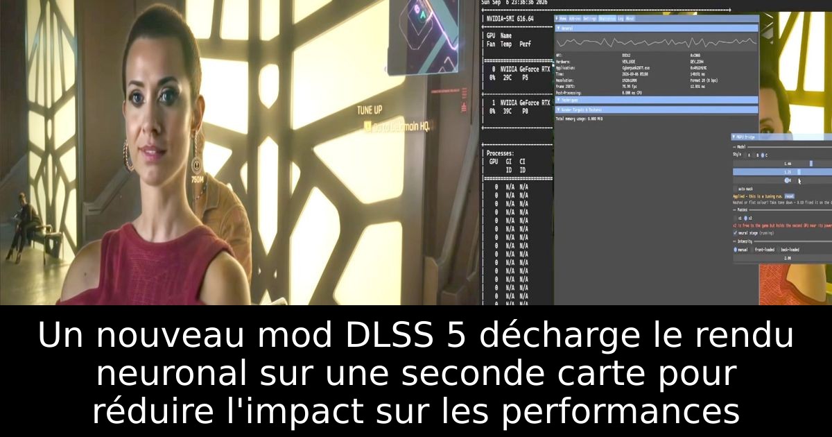 Un nouveau mod DLSS 5 décharge le rendu neuronal sur une seconde carte pour réduire l'impact sur les performances