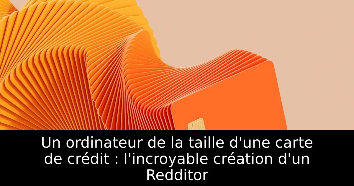 Un ordinateur de la taille d'une carte de crédit : l'incroyable création d'un Redditor