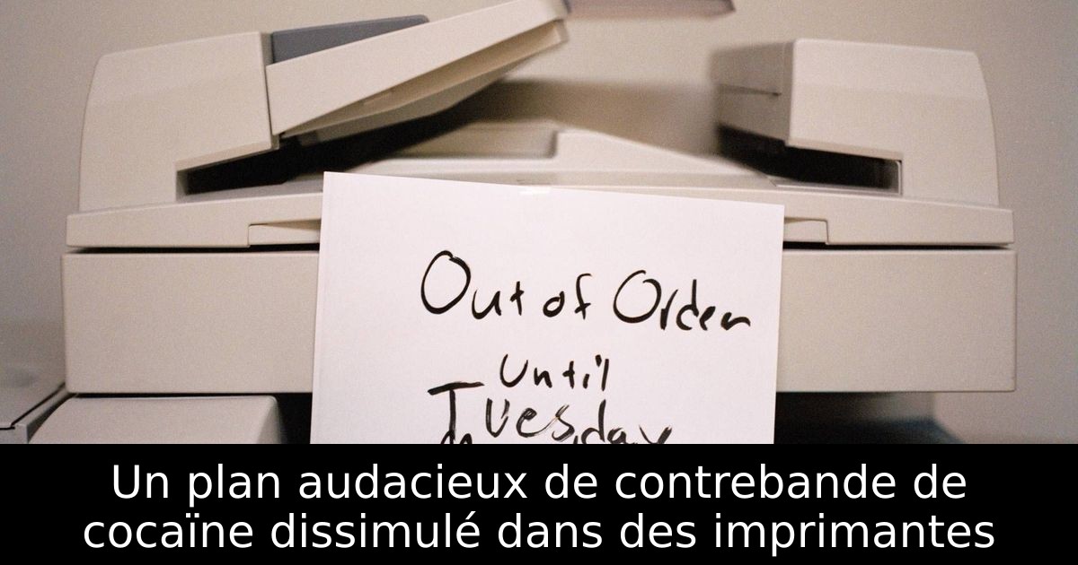 Un plan audacieux de contrebande de cocaïne dissimulé dans des imprimantes