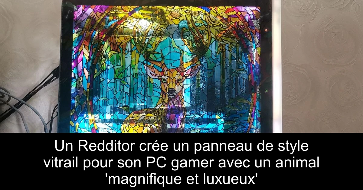 Un Redditor crée un panneau de style vitrail pour son PC gamer avec un animal 'magnifique et luxueux'