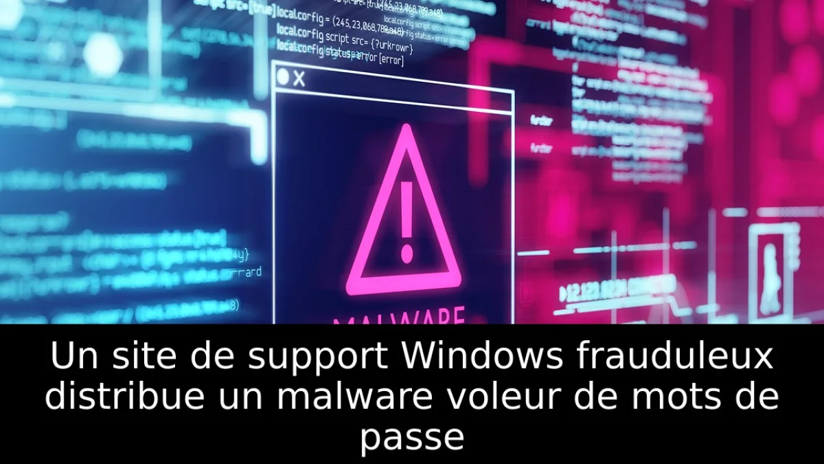 Un site de support Windows frauduleux distribue un malware voleur de mots de passe