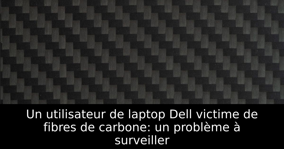 Un utilisateur de laptop Dell victime de fibres de carbone: un problème à surveiller
