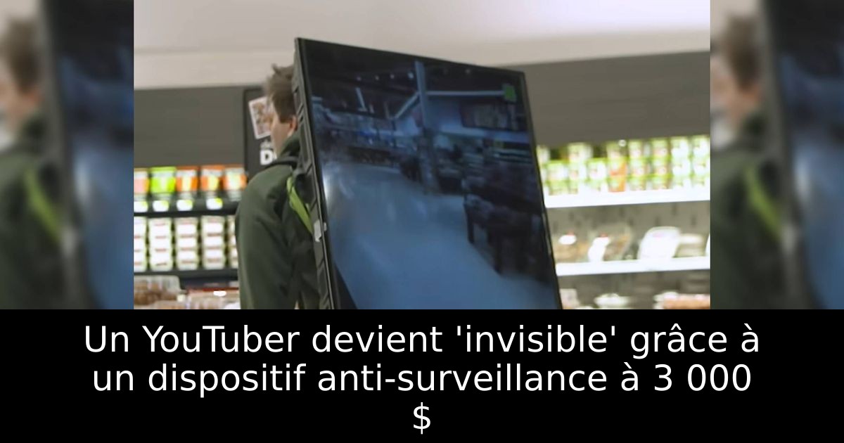 Un YouTuber devient 'invisible' grâce à un dispositif anti-surveillance à 3 000 $