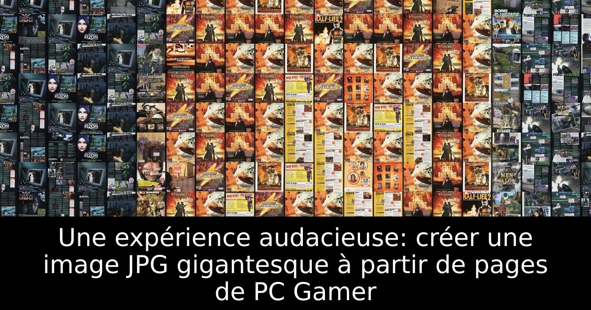 Une expérience audacieuse: créer une image JPG gigantesque à partir de pages de PC Gamer