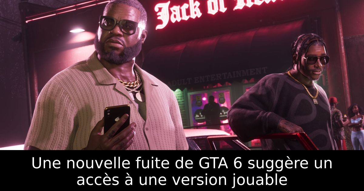 Une nouvelle fuite de GTA 6 suggère un accès à une version jouable