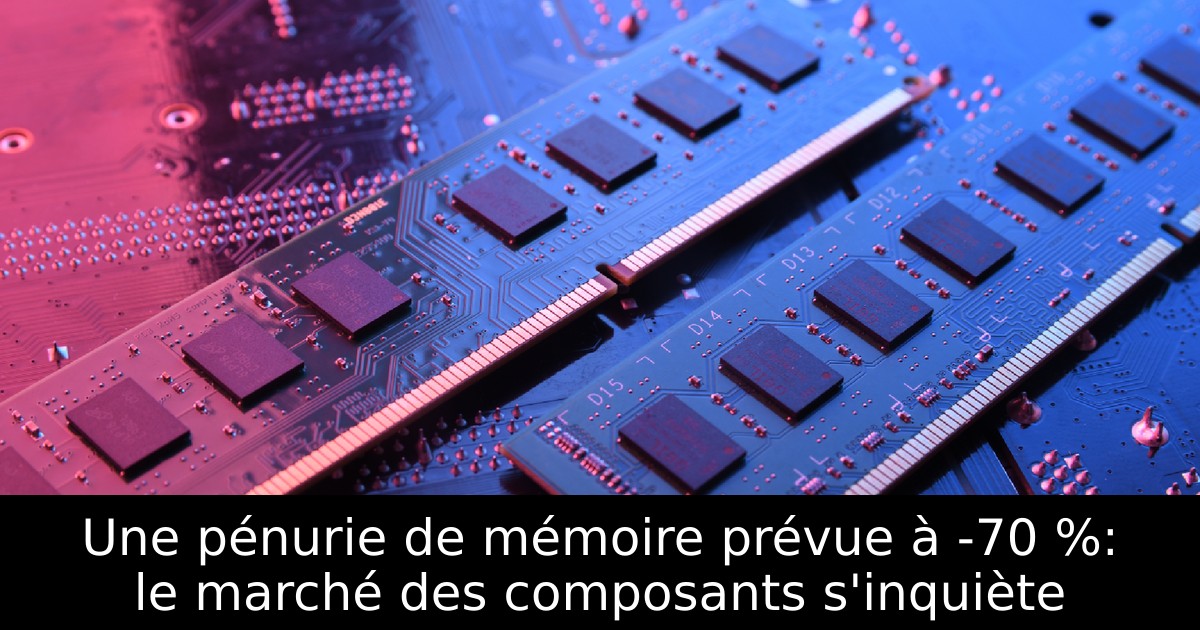 Une pénurie de mémoire prévue à -70 %: le marché des composants s'inquiète
