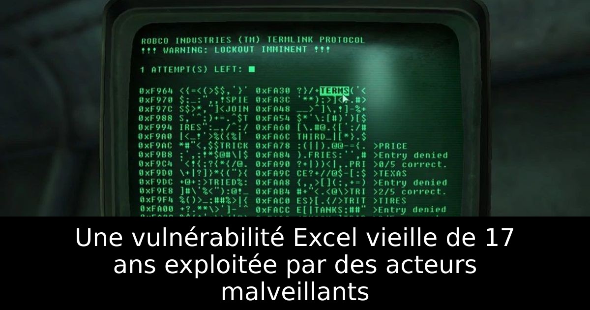 Une vulnérabilité Excel vieille de 17 ans exploitée par des acteurs malveillants