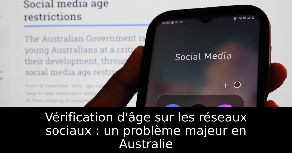 Vérification d'âge sur les réseaux sociaux : un problème majeur en Australie