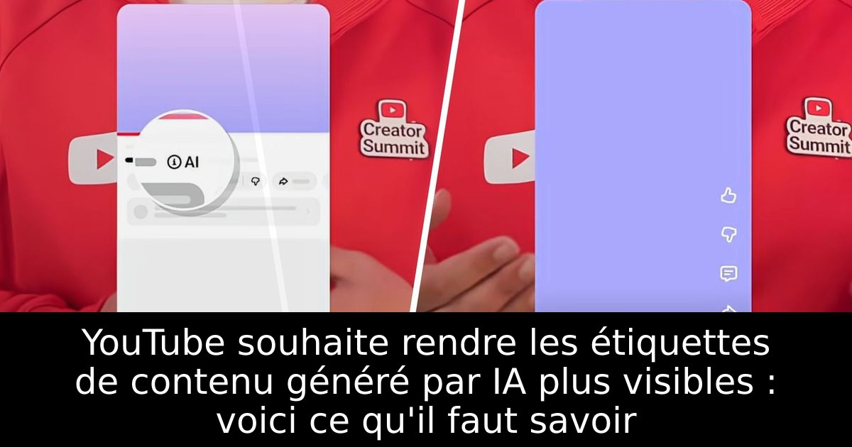 YouTube souhaite rendre les étiquettes de contenu généré par IA plus visibles : voici ce qu'il faut savoir