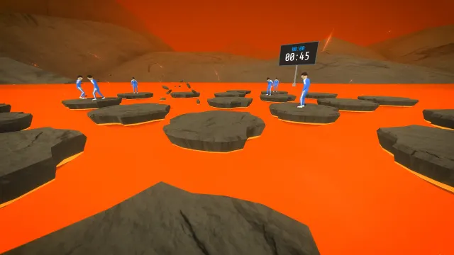 Crab Game – épreuve de plateformes au-dessus de la lave
