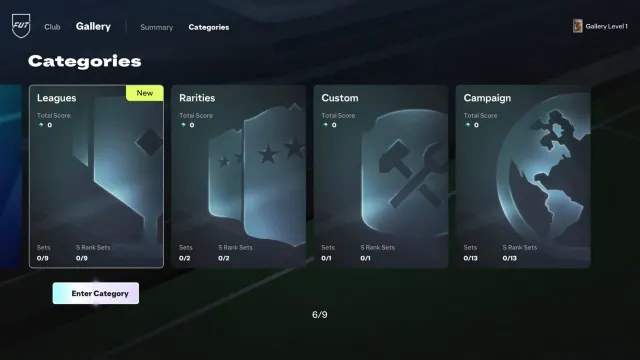 EA Sports FC 27 Ultimate Team : catégories de l'Album FUT