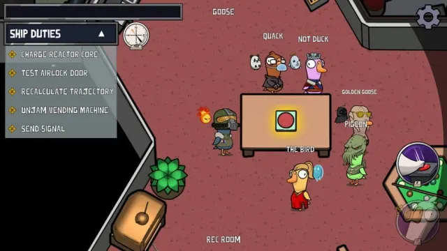 Goose Goose Duck – joueurs réunis dans une salle commune
