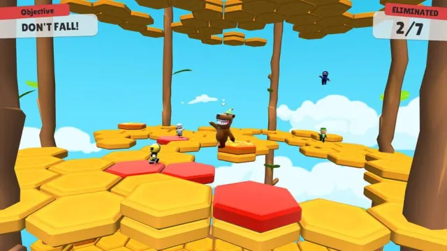 Stumble Guys – épreuve de survie sur plateformes hexagonales