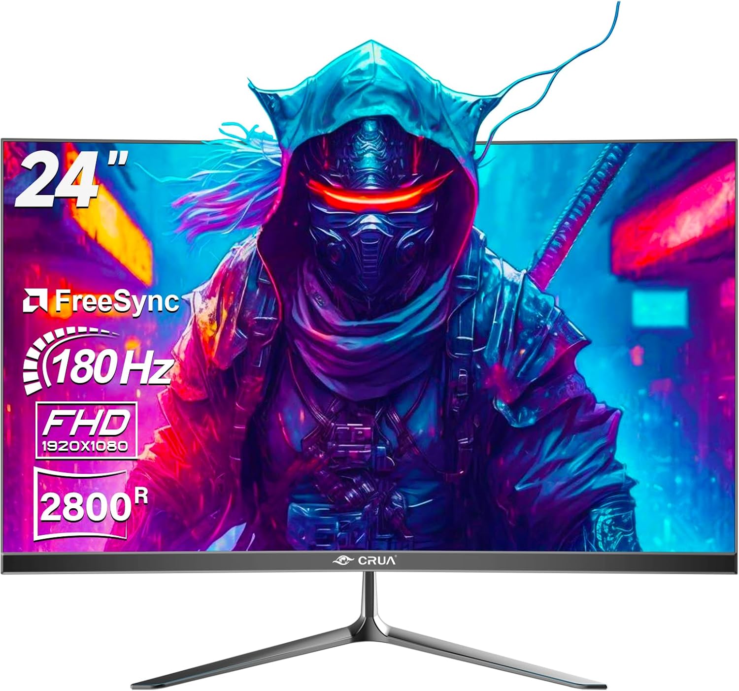 Écran CRUA Incurvé Gaming Moniteur PC 24 Pouces 180hz