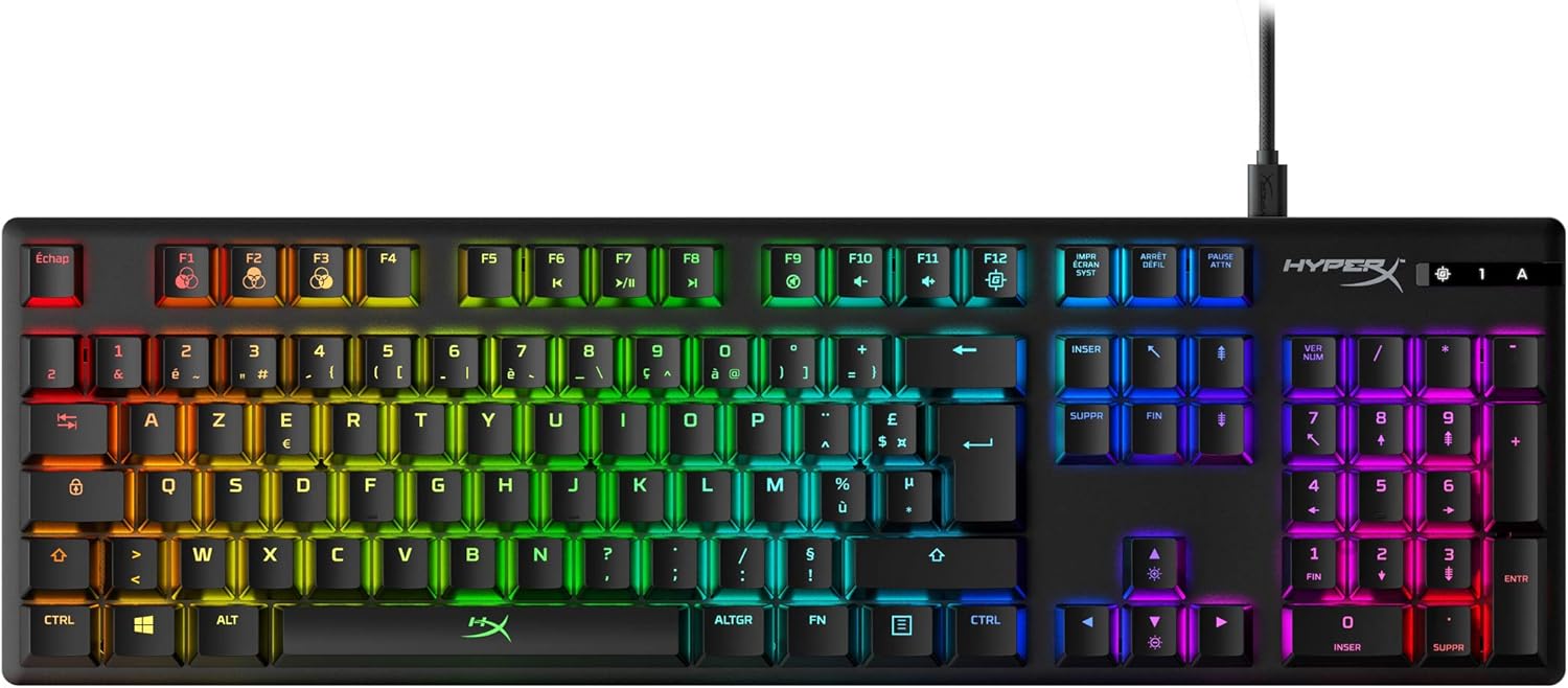 HyperX Alloy Origins – Clavier Gaming mécanique RGB, HyperX Red switches (AZERTY)