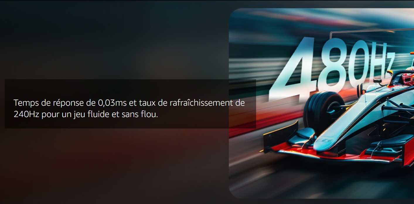 LED 480Hz ultra-rapide avec DP 2.1 et ClearMR 21000