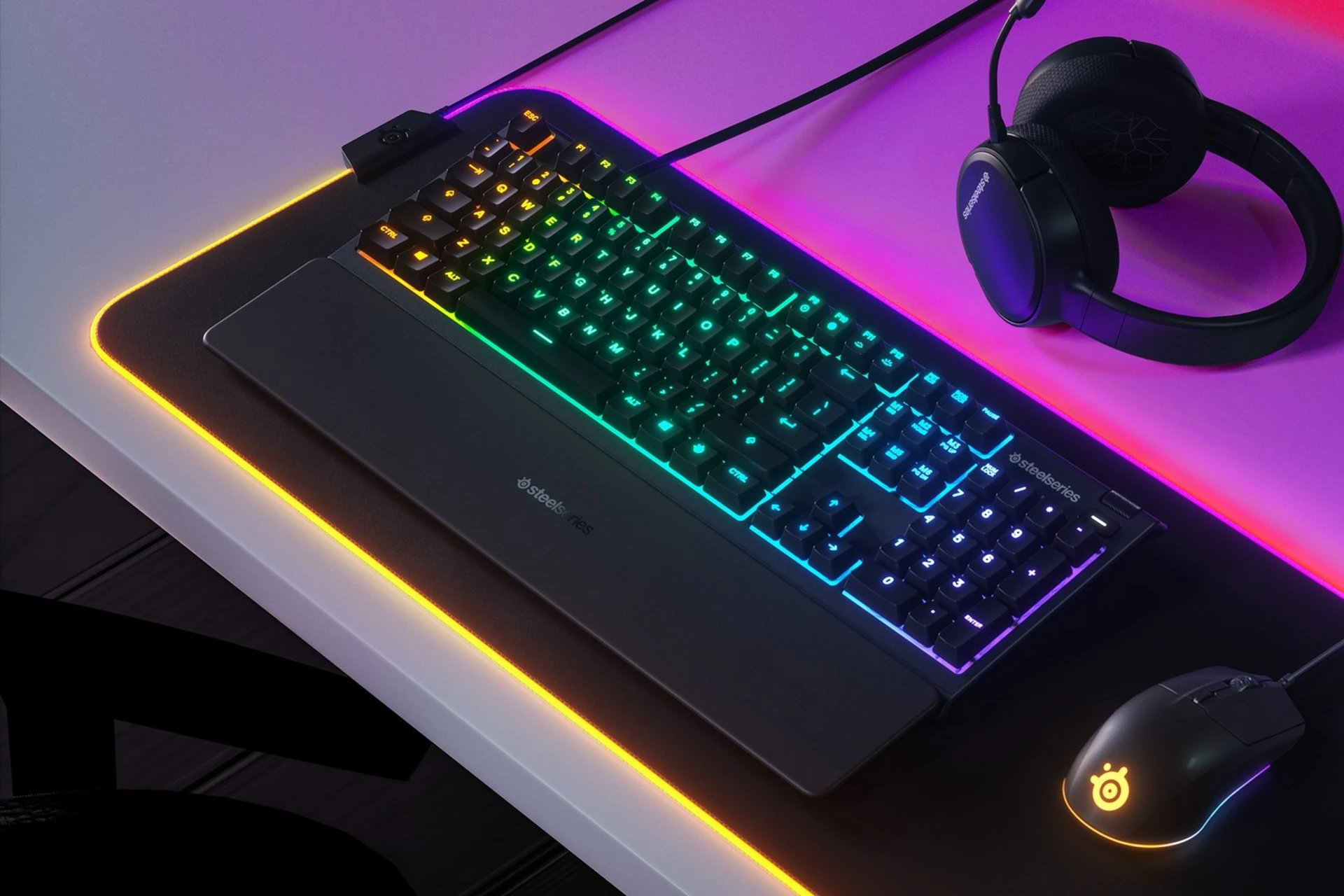 SteelSeries Apex 3, clavier gaming pleine taille, visuel fabricant