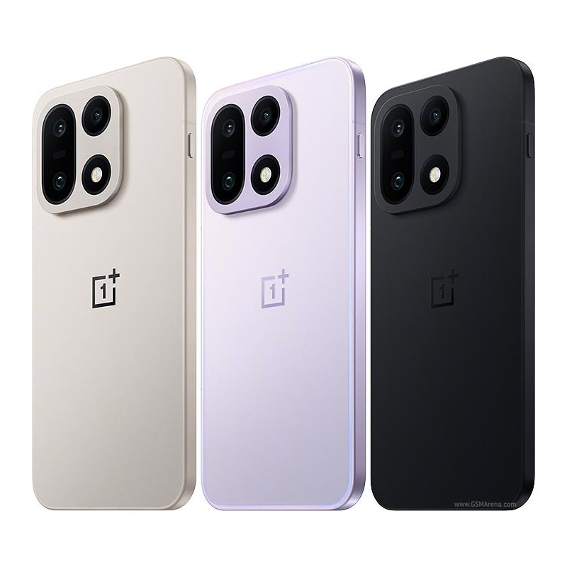 OnePlus 15 vues arrière Infinite Black, Ultra Violet et Sand Storm, autre visuel produit que la couverture