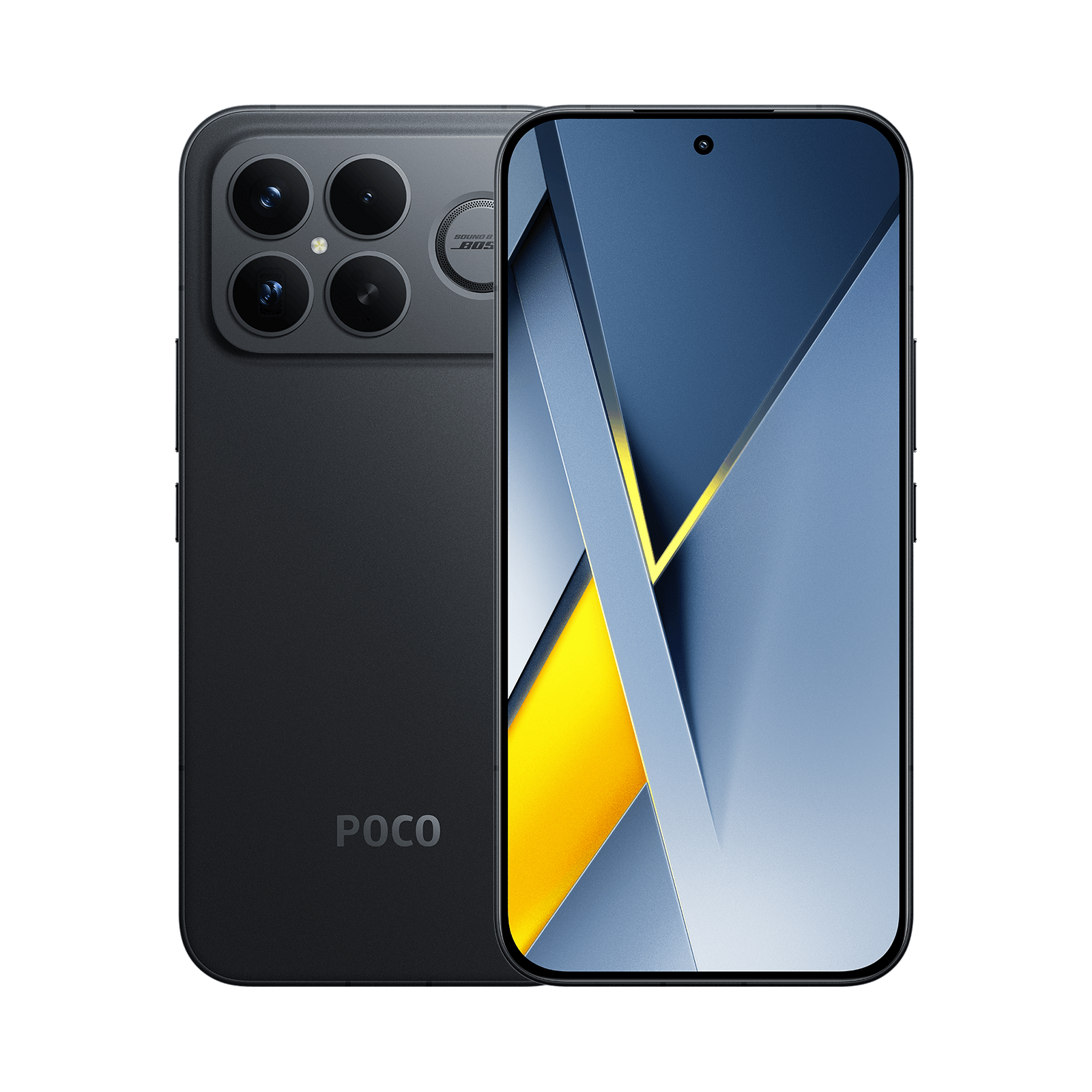 POCO F8 Ultra noir, vues avant et arrière, photographie Xiaomi distincte de la couverture