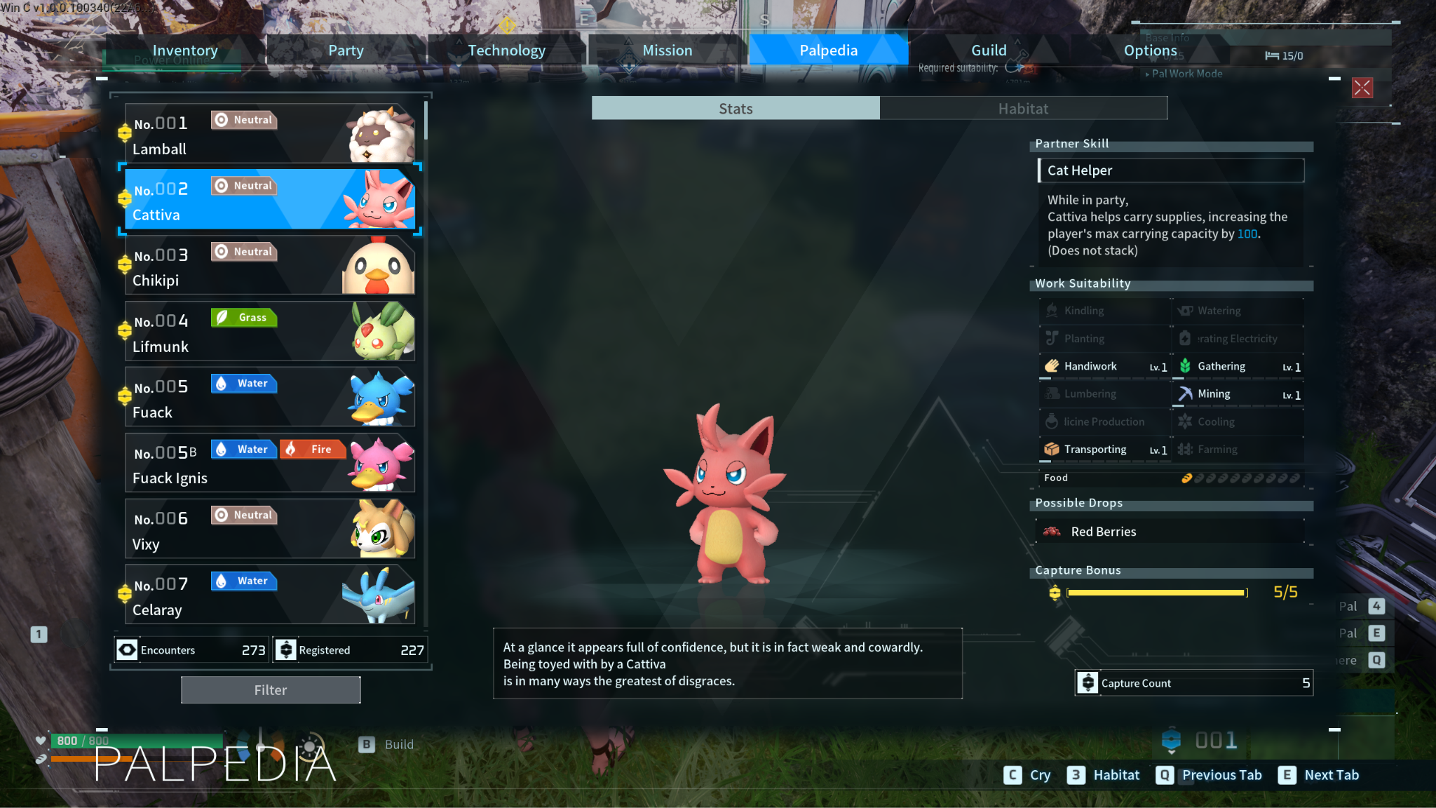 Palworld 1.0 : interface du Paldeck et gestion des Pals